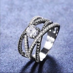 New Women’s 925 Silver Stackable Sapphire Ring